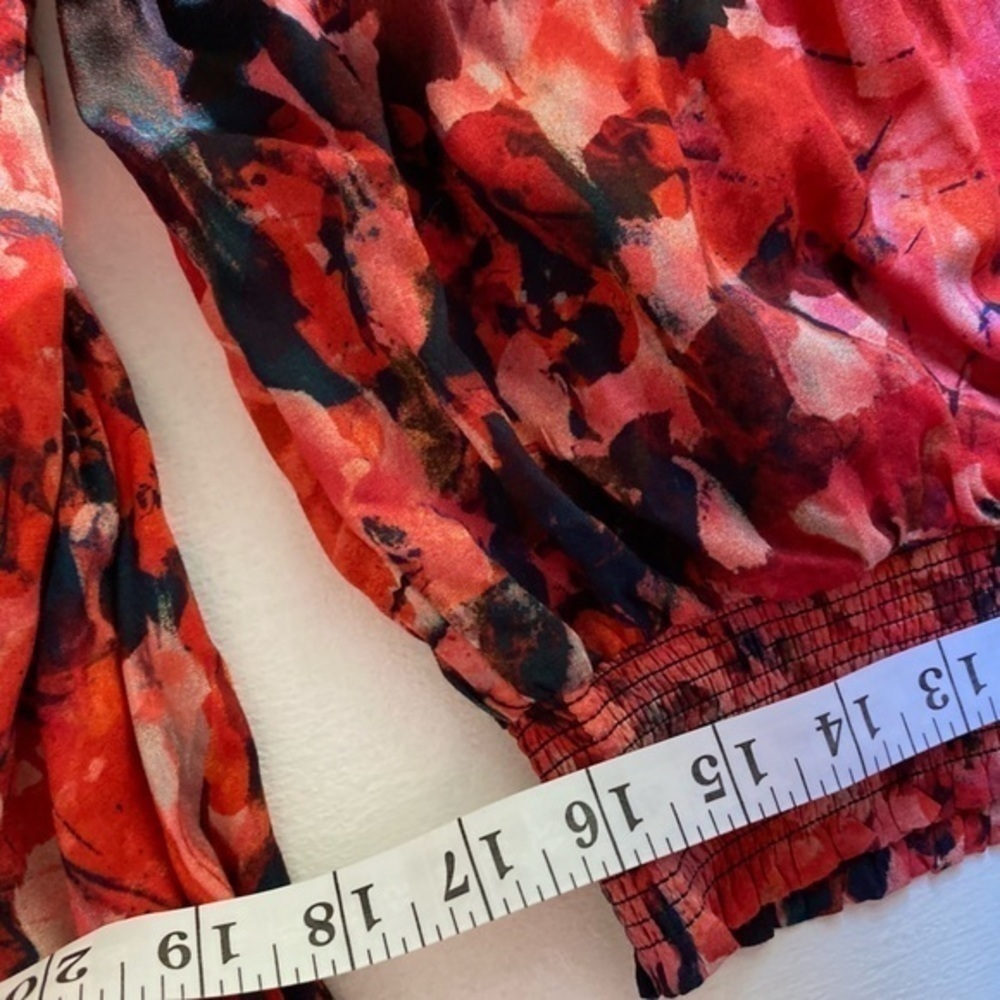 Soft Surroundings Rioja Crossover Wrap Red/Pink Blouse Size Small - Picture 8 of 10
